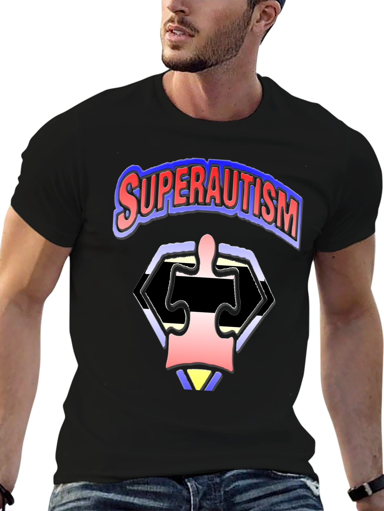 SuperAutism Graphic Tee - Unique Puzzle Design