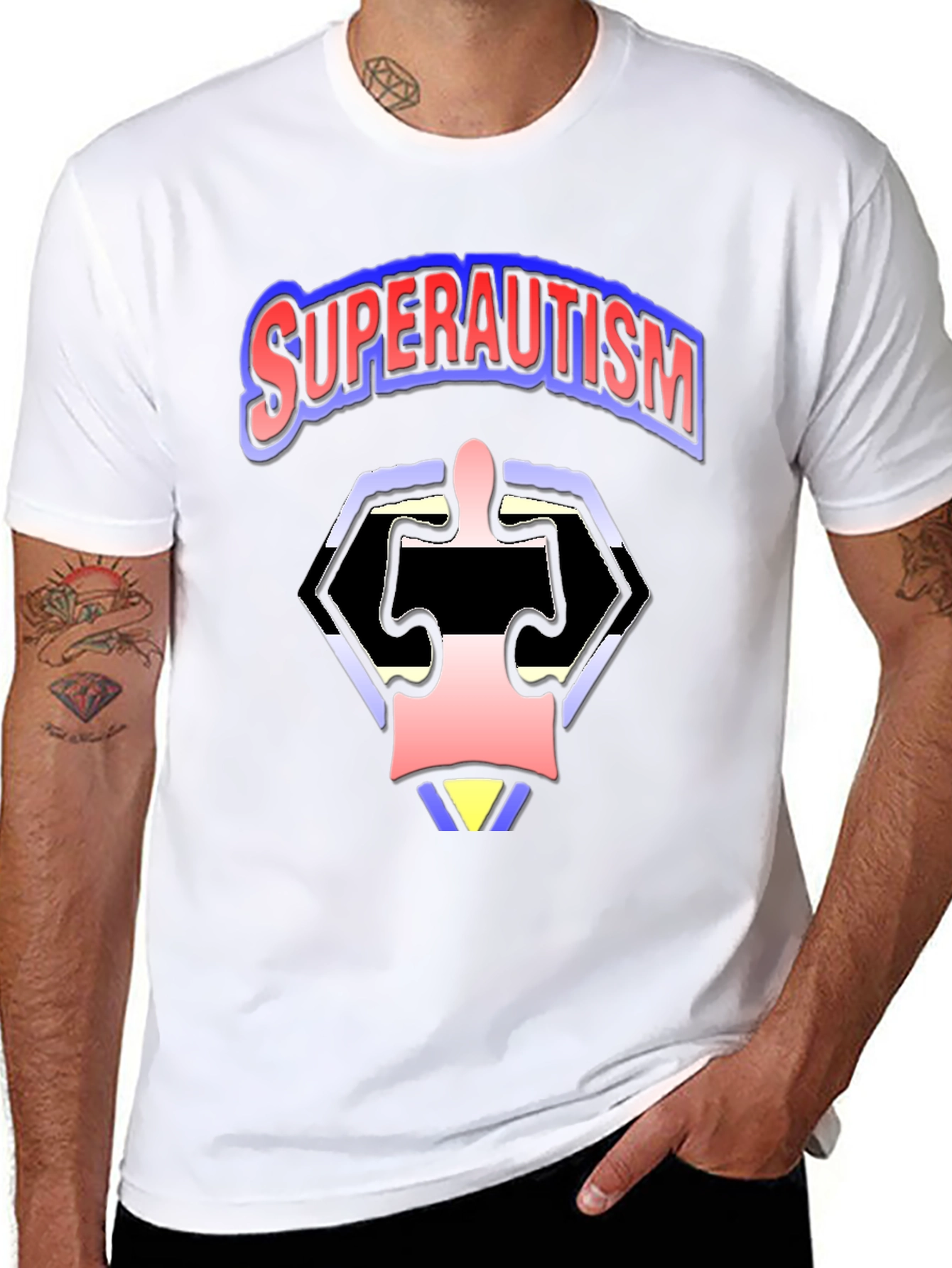 SuperAutism Graphic Tee - Unique Puzzle Design