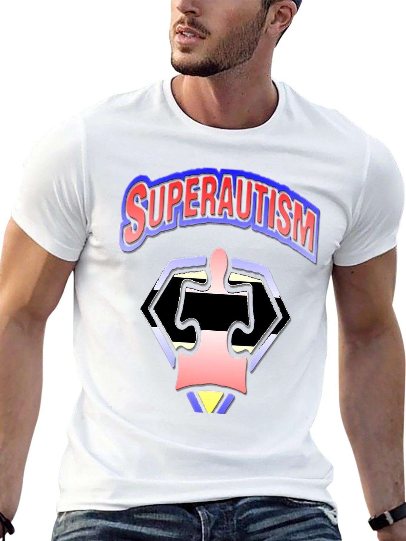 SuperAutism Graphic Tee - Unique Puzzle Design