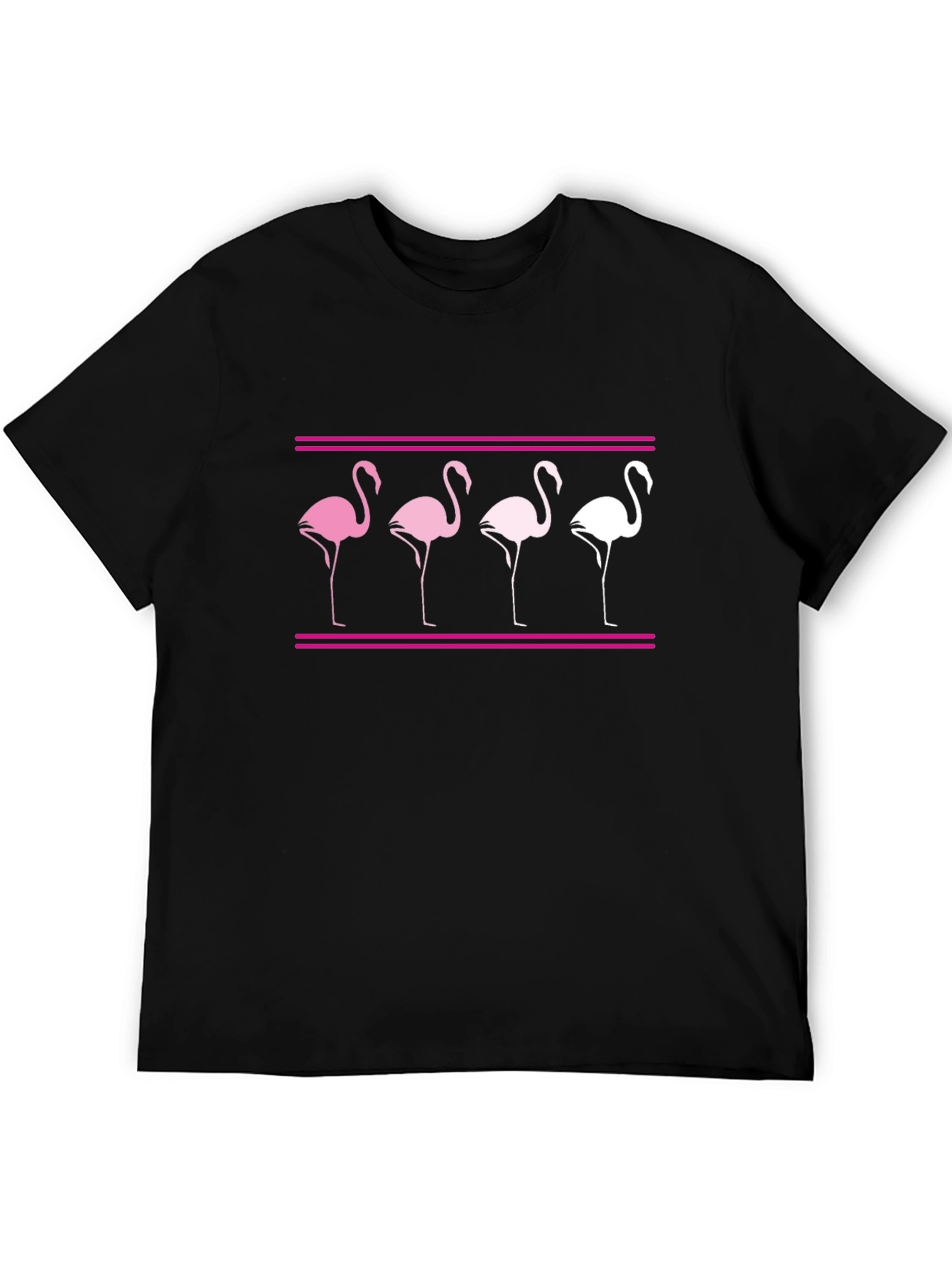 Flamingo Graphic Tee - Black Cotton Casual Shirt