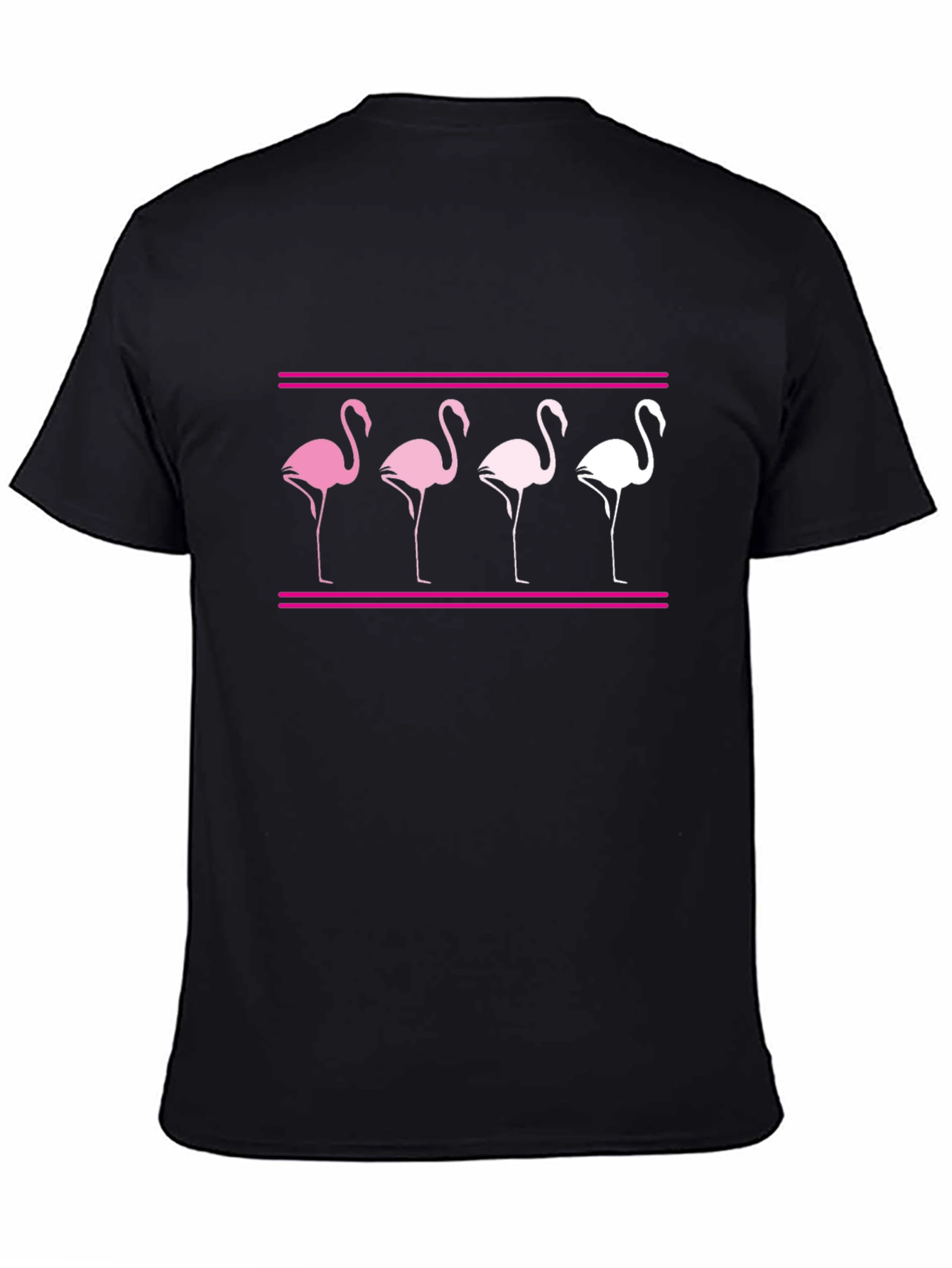 Flamingo Graphic Tee - Black Cotton Casual Shirt
