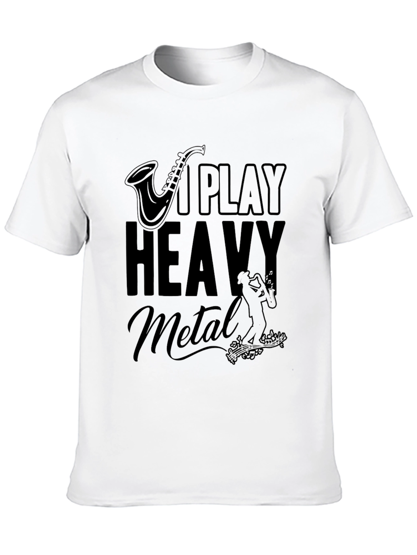 I Play Heavy Metal Saxophone Black T-Shirt