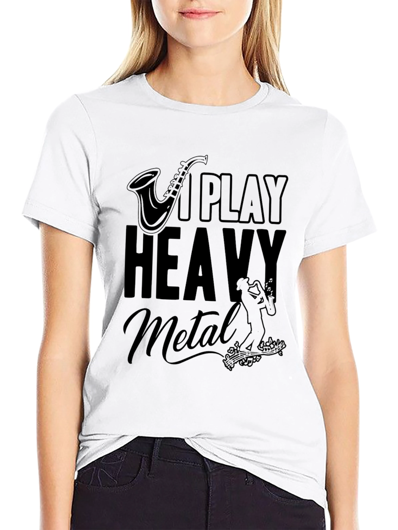 I Play Heavy Metal Saxophone Black T-Shirt