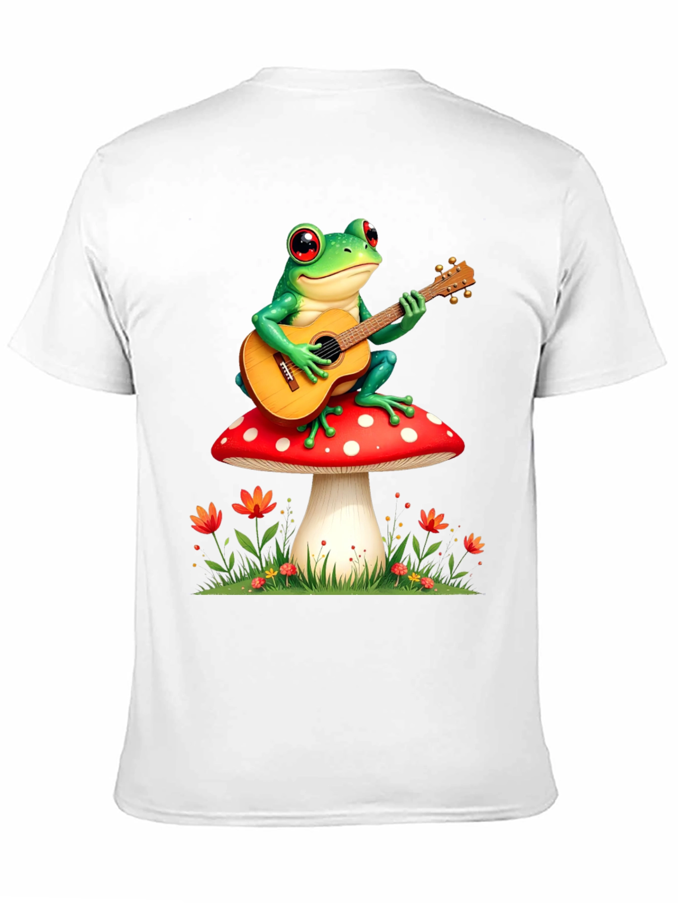 Frog Playing Guitar Mushroom T-Shirt