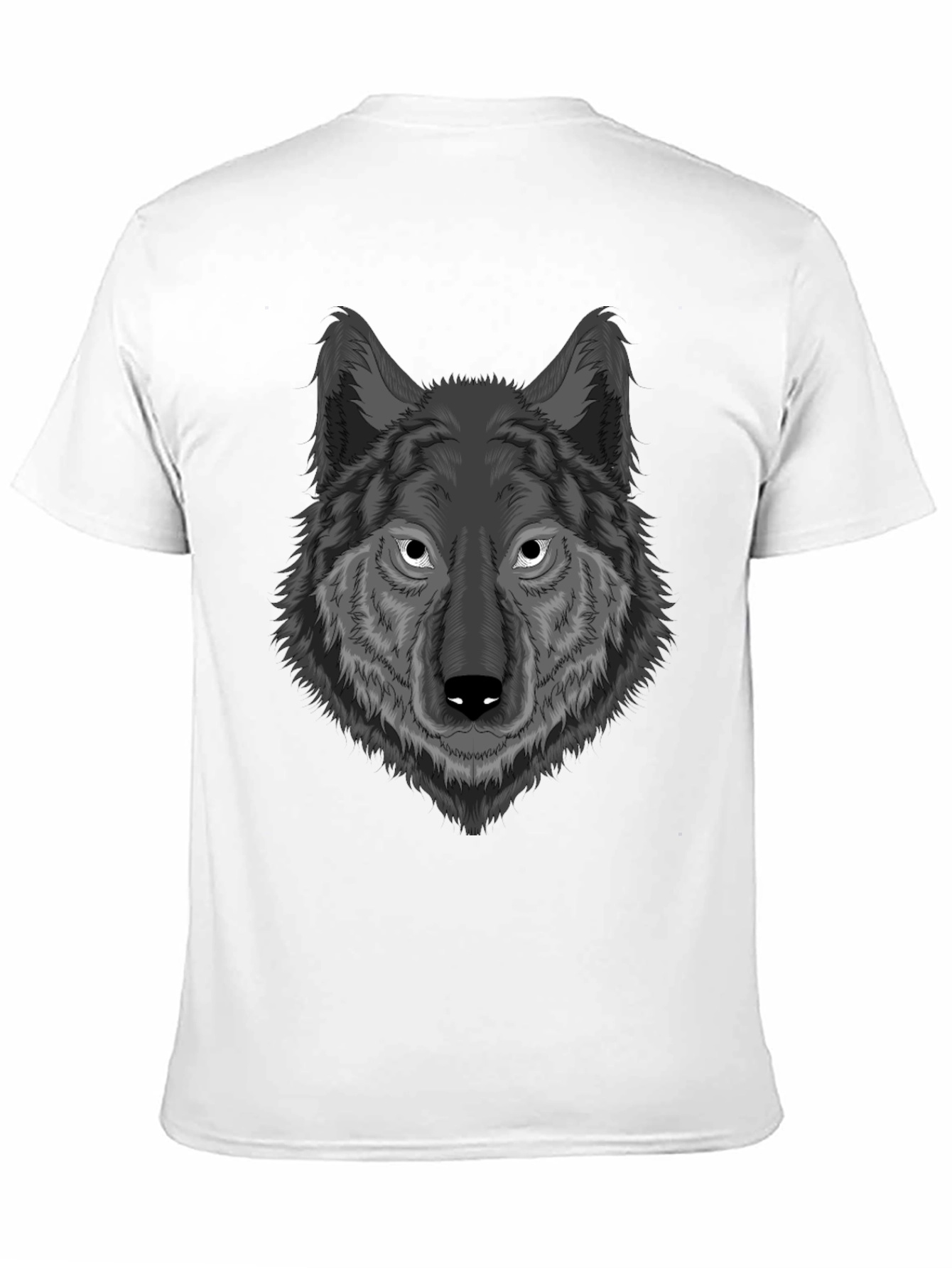 Wolf Graphic Print T-Shirt - Mens Black Tee