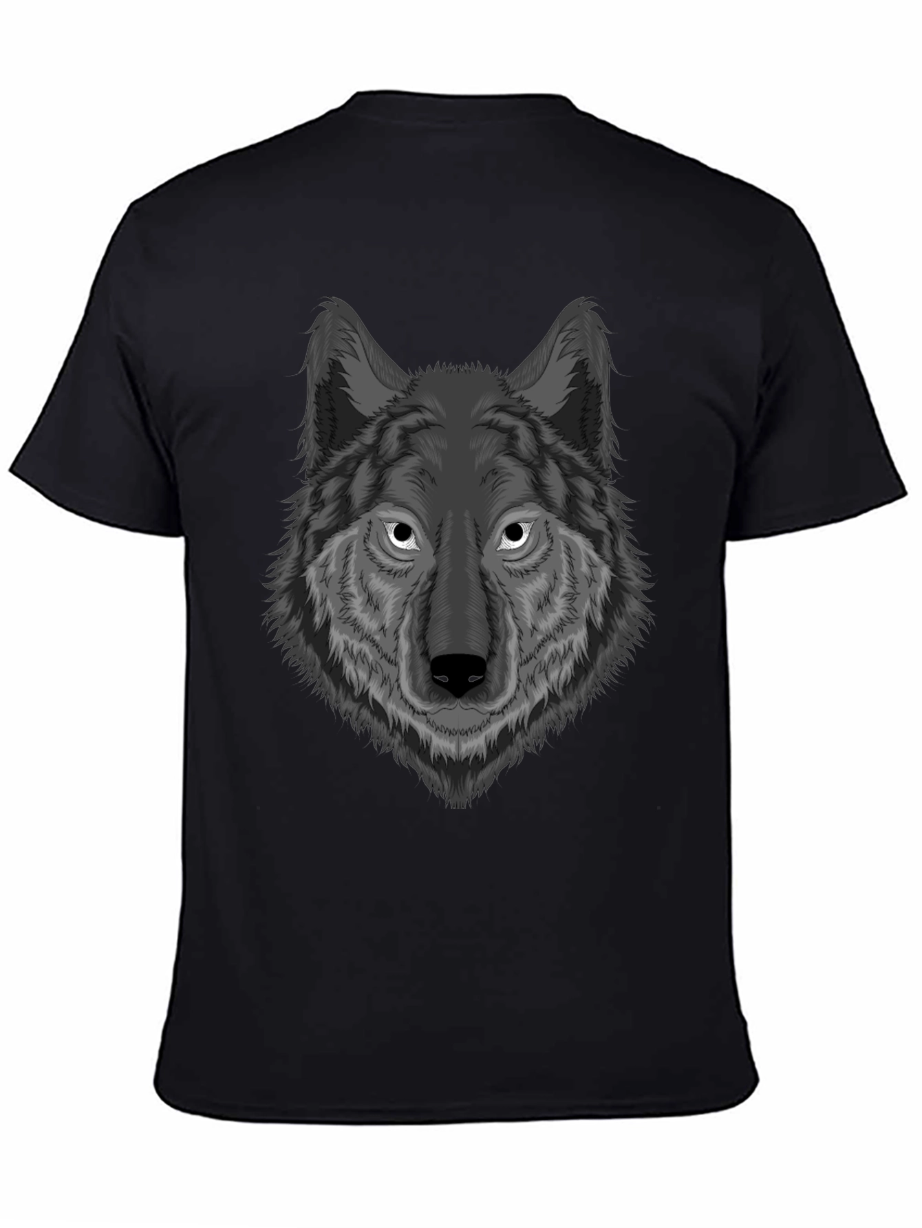 Wolf Graphic Print T-Shirt - Mens Black Tee