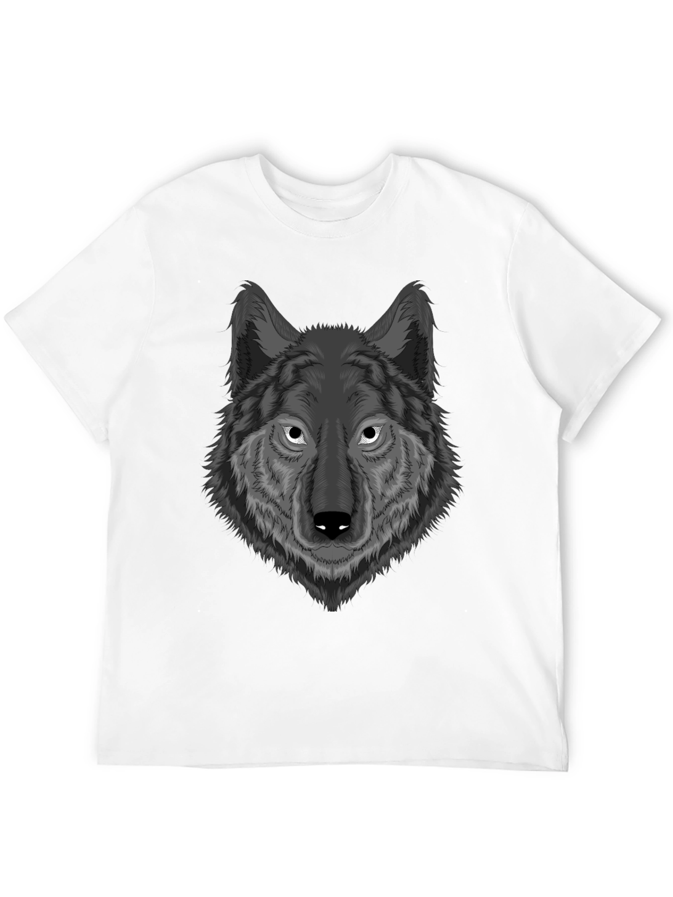 Wolf Graphic Print T-Shirt - Mens Black Tee