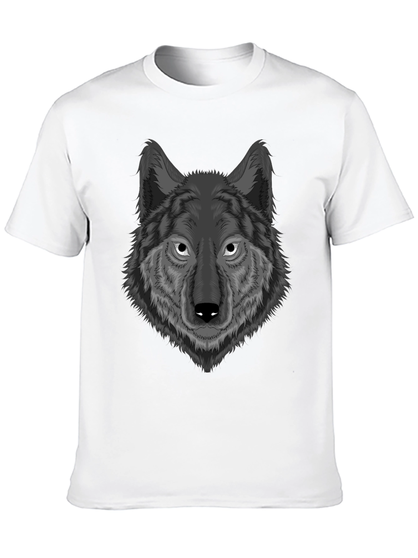 Wolf Graphic Print T-Shirt - Mens Black Tee
