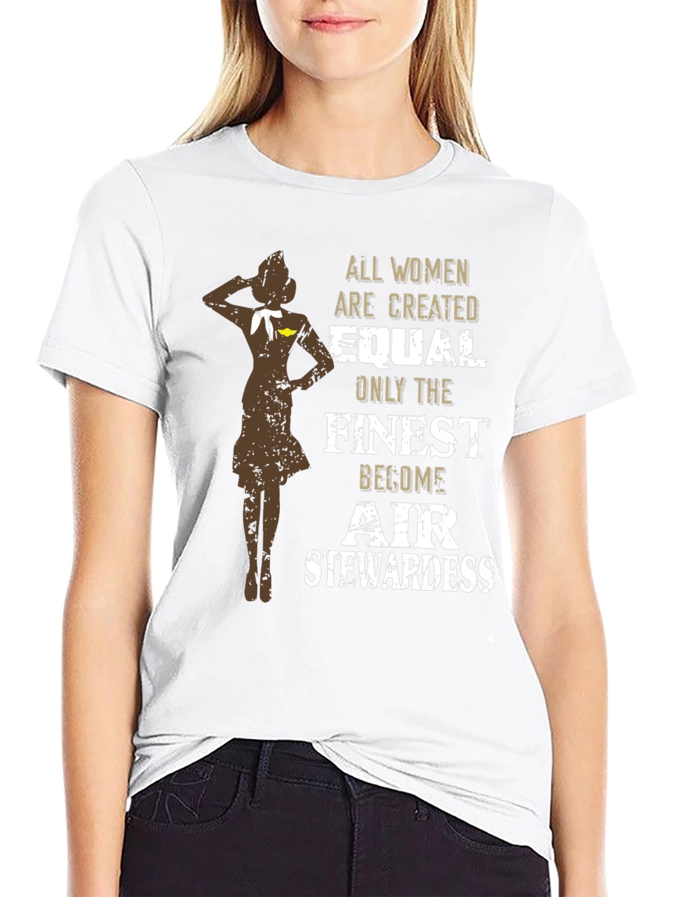 Finest Air Stewardess T-Shirt - Womens Aviation Tee