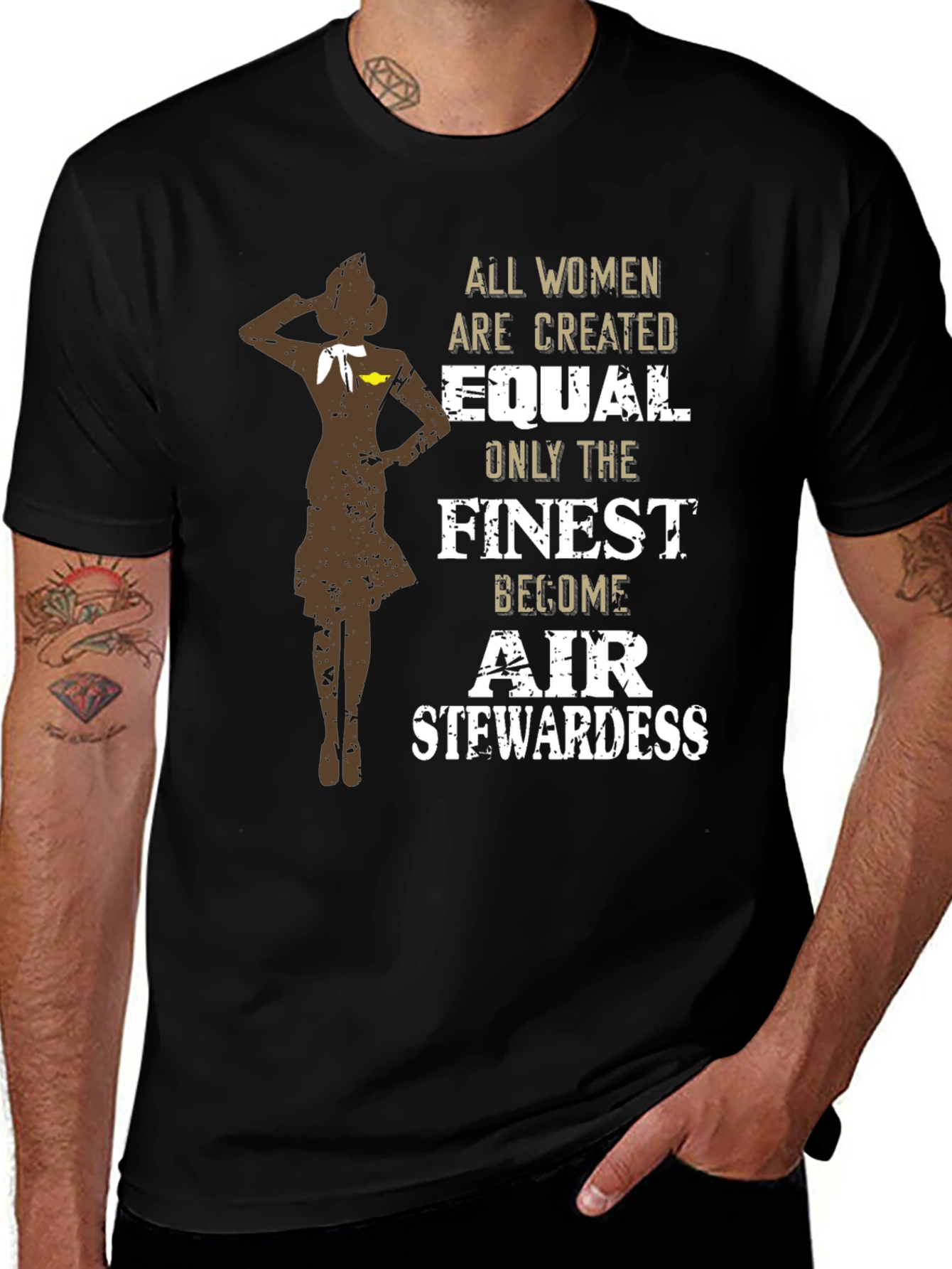 Finest Air Stewardess T-Shirt - Womens Aviation Tee