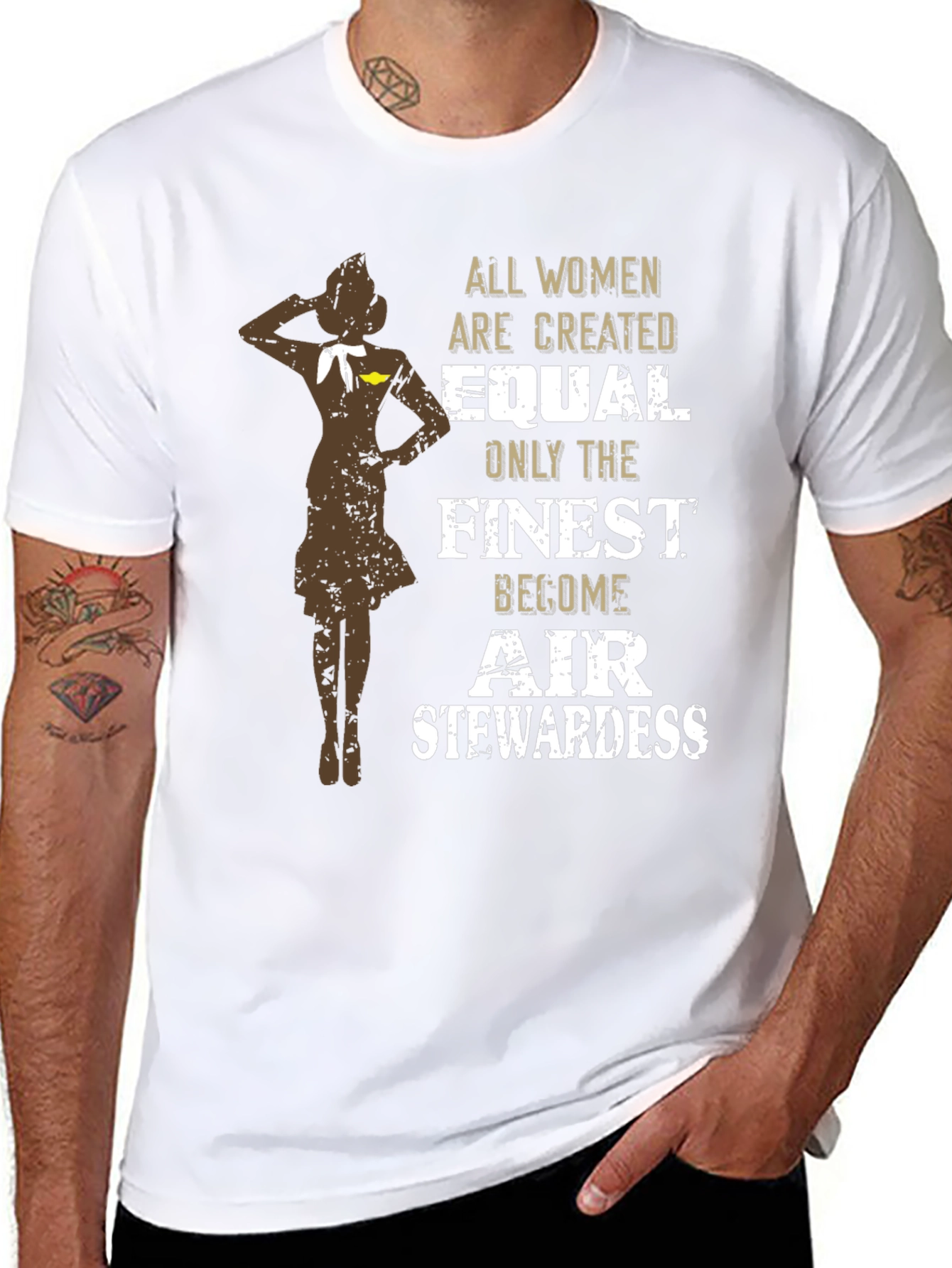 Finest Air Stewardess T-Shirt - Womens Aviation Tee