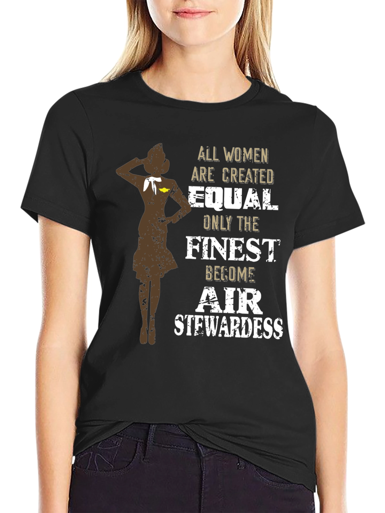 Finest Air Stewardess T-Shirt - Womens Aviation Tee