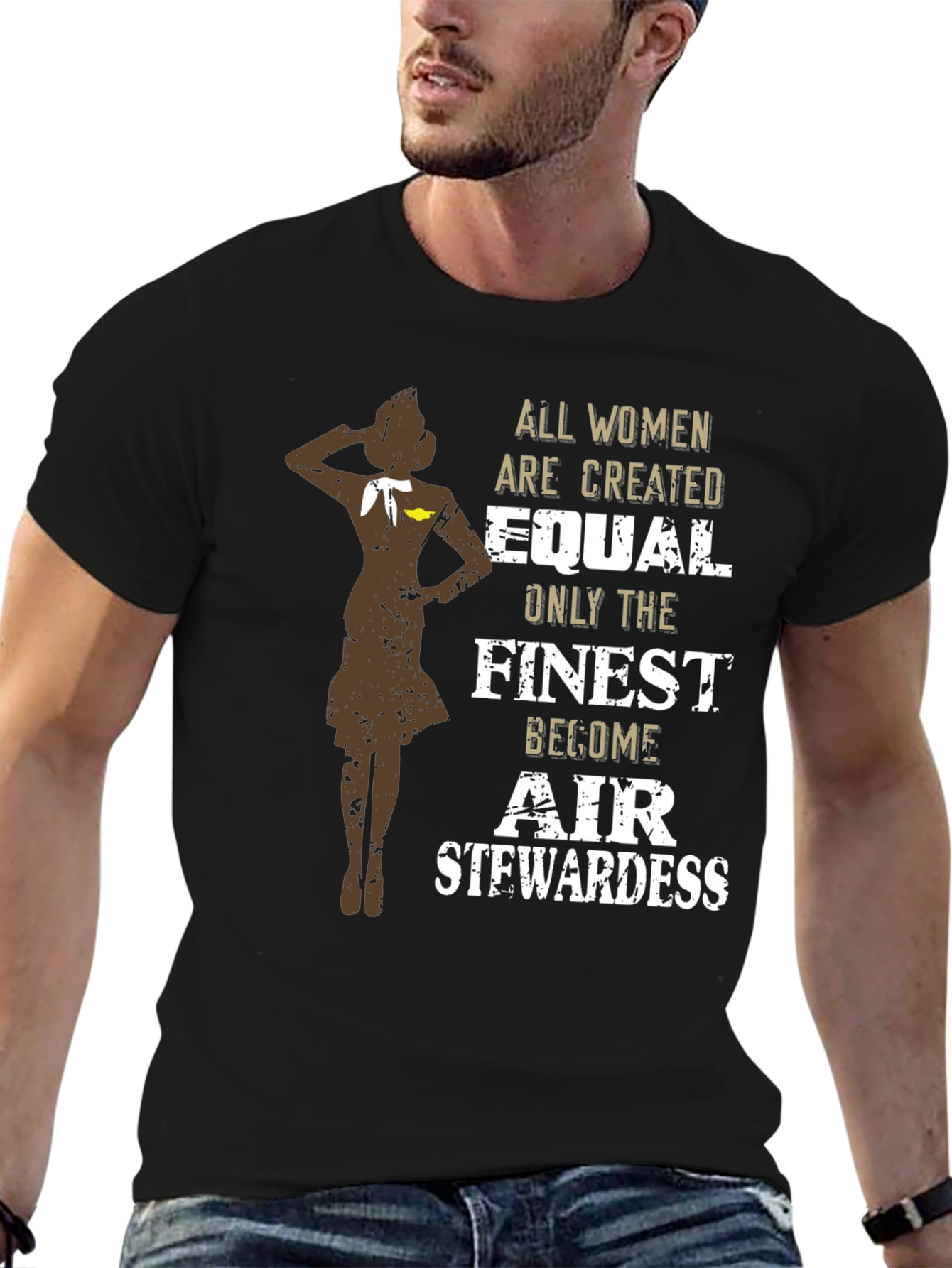 Finest Air Stewardess T-Shirt - Womens Aviation Tee