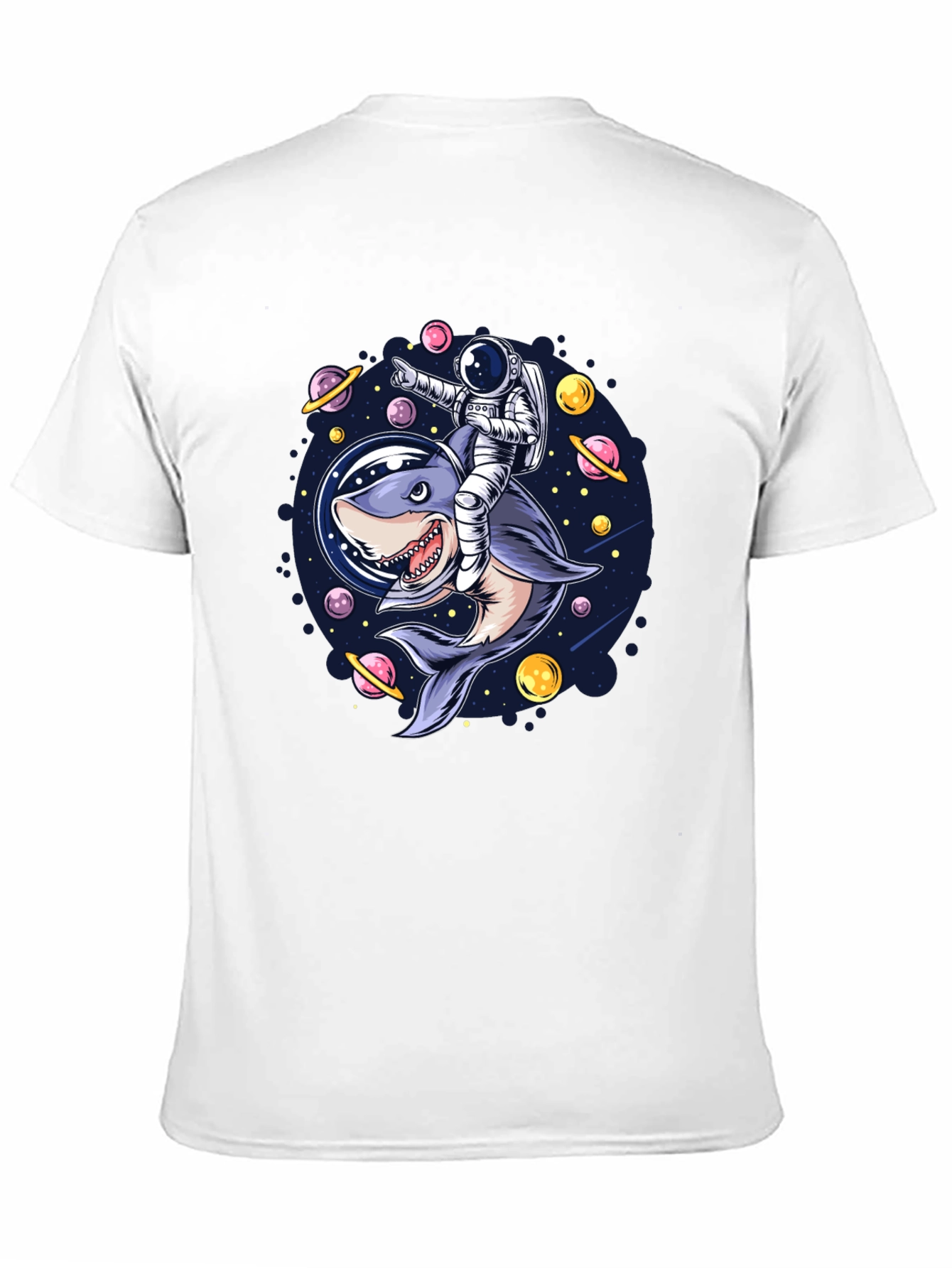 Astronaut Shark Rider Graphic Tee