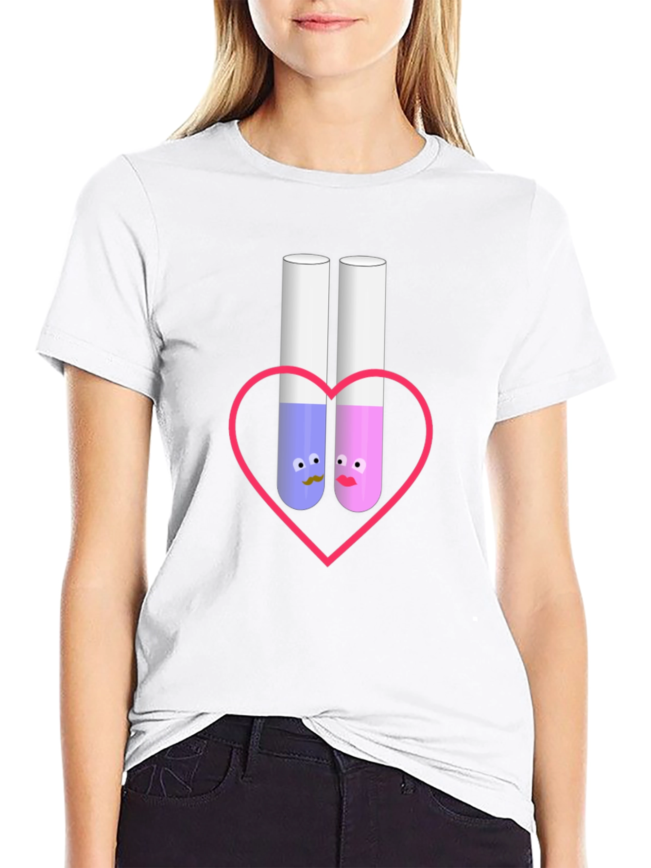 Science Love T-Shirt: Cute Chemistry Test Tubes