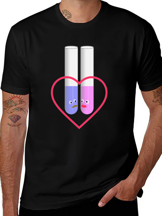 Science Love T-Shirt: Cute Chemistry Test Tubes