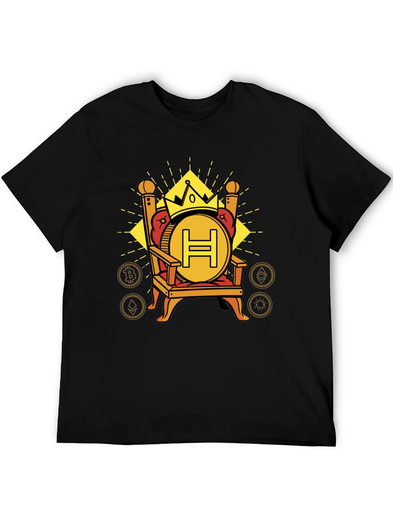Crypto King T-Shirt - H Coin Throne Design