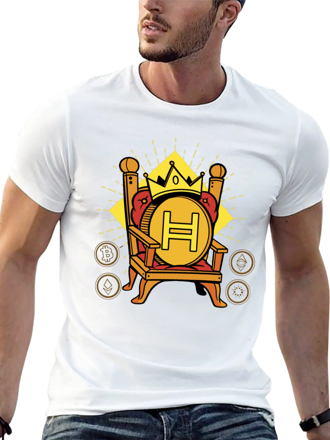 Crypto King T-Shirt - H Coin Throne Design
