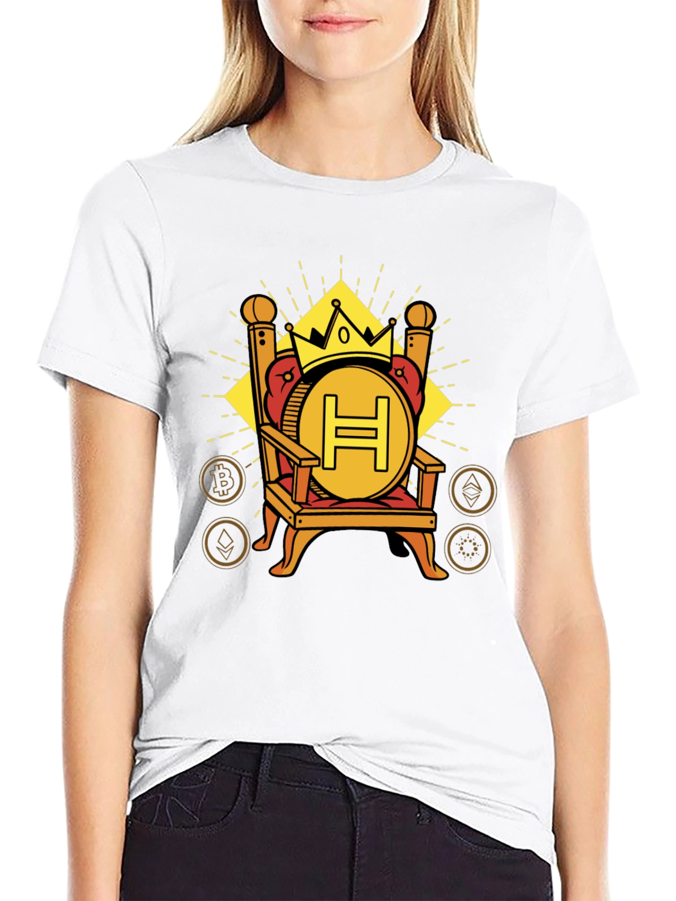 Crypto King T-Shirt - H Coin Throne Design