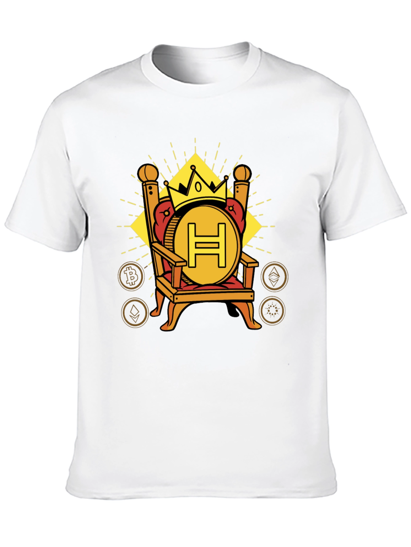 Crypto King T-Shirt - H Coin Throne Design