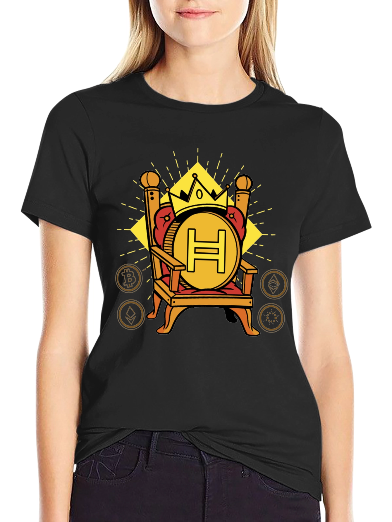 Crypto King T-Shirt - H Coin Throne Design