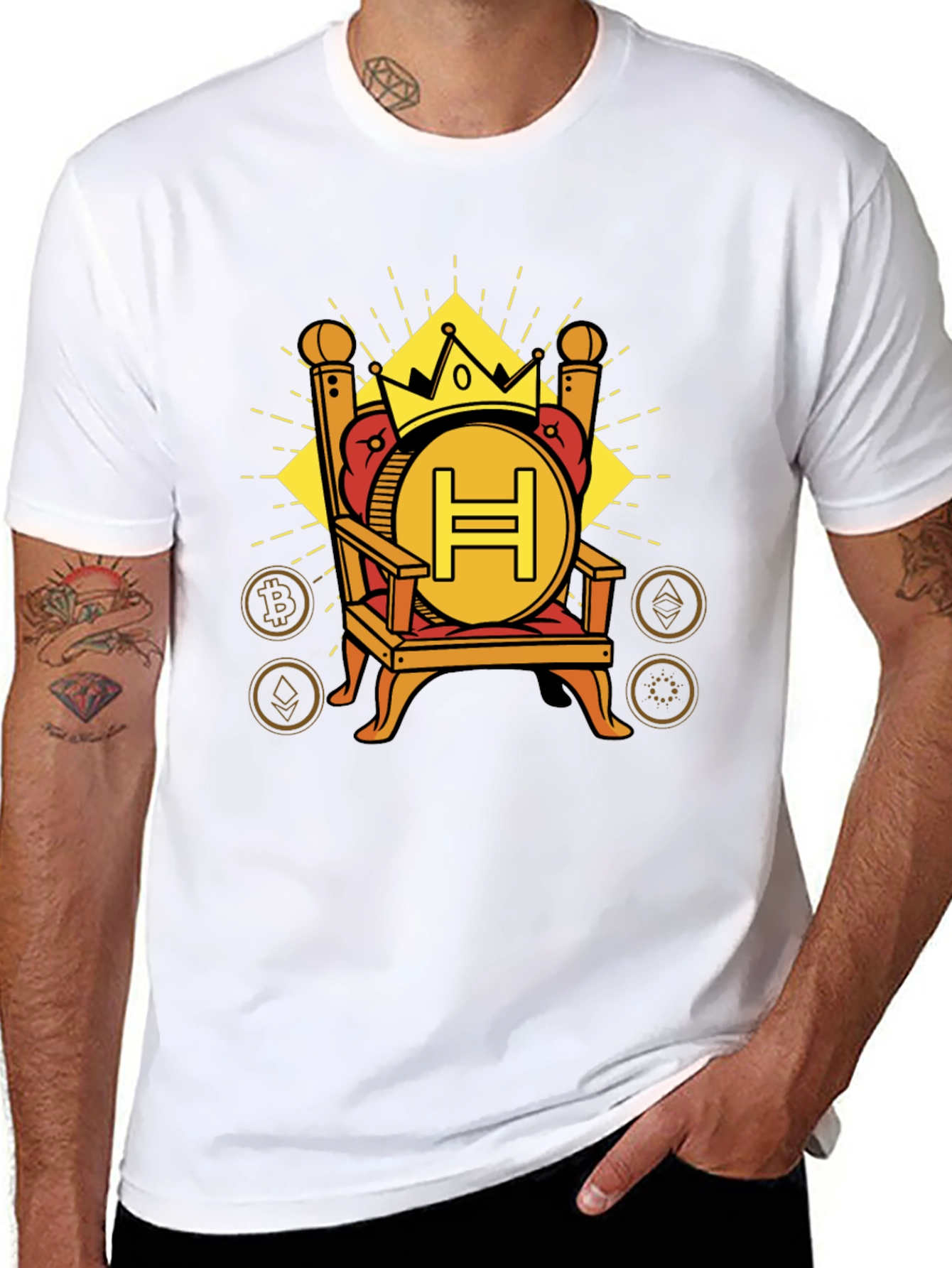 Crypto King T-Shirt - H Coin Throne Design