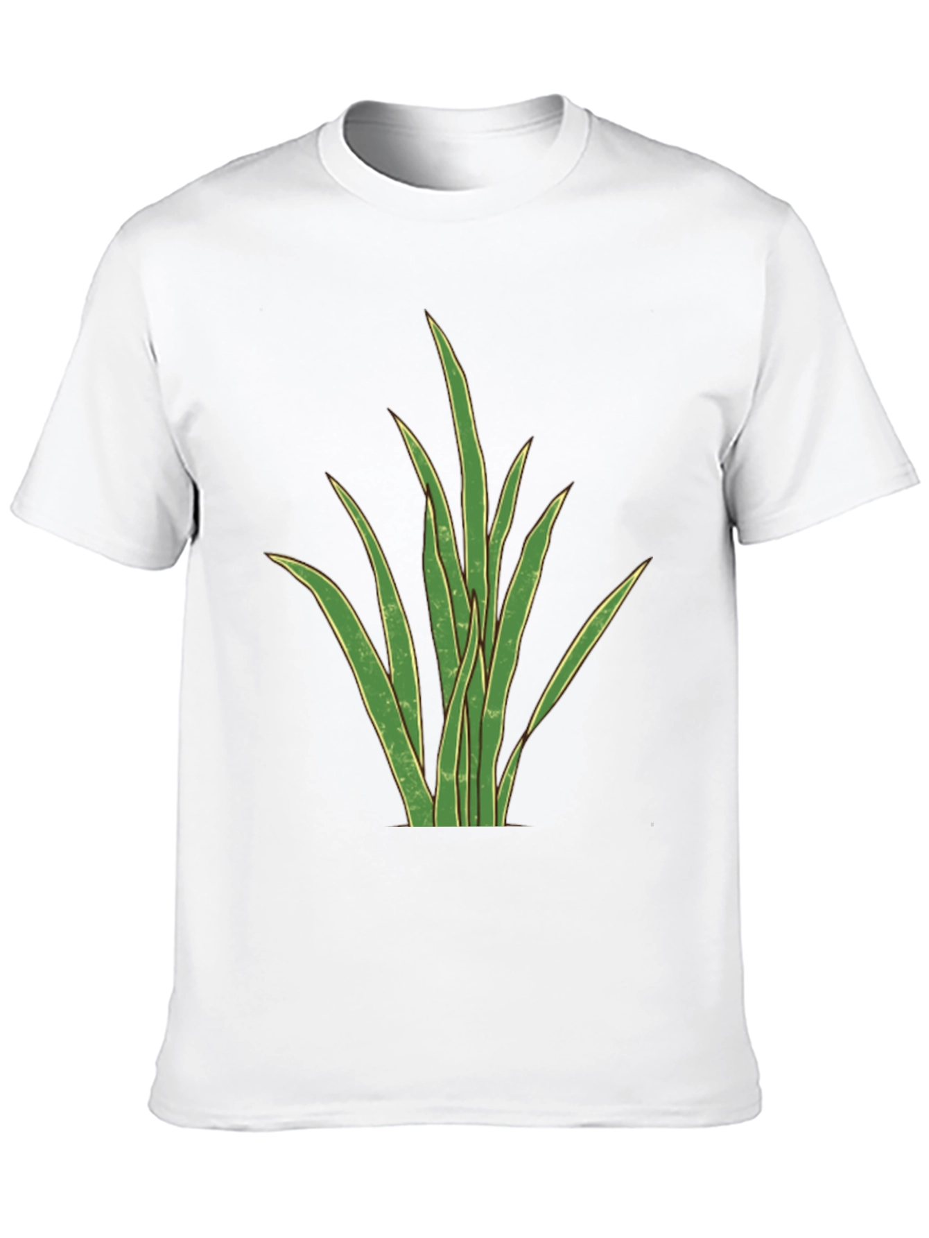 Mens Black T-Shirt with Graphic Plant Design