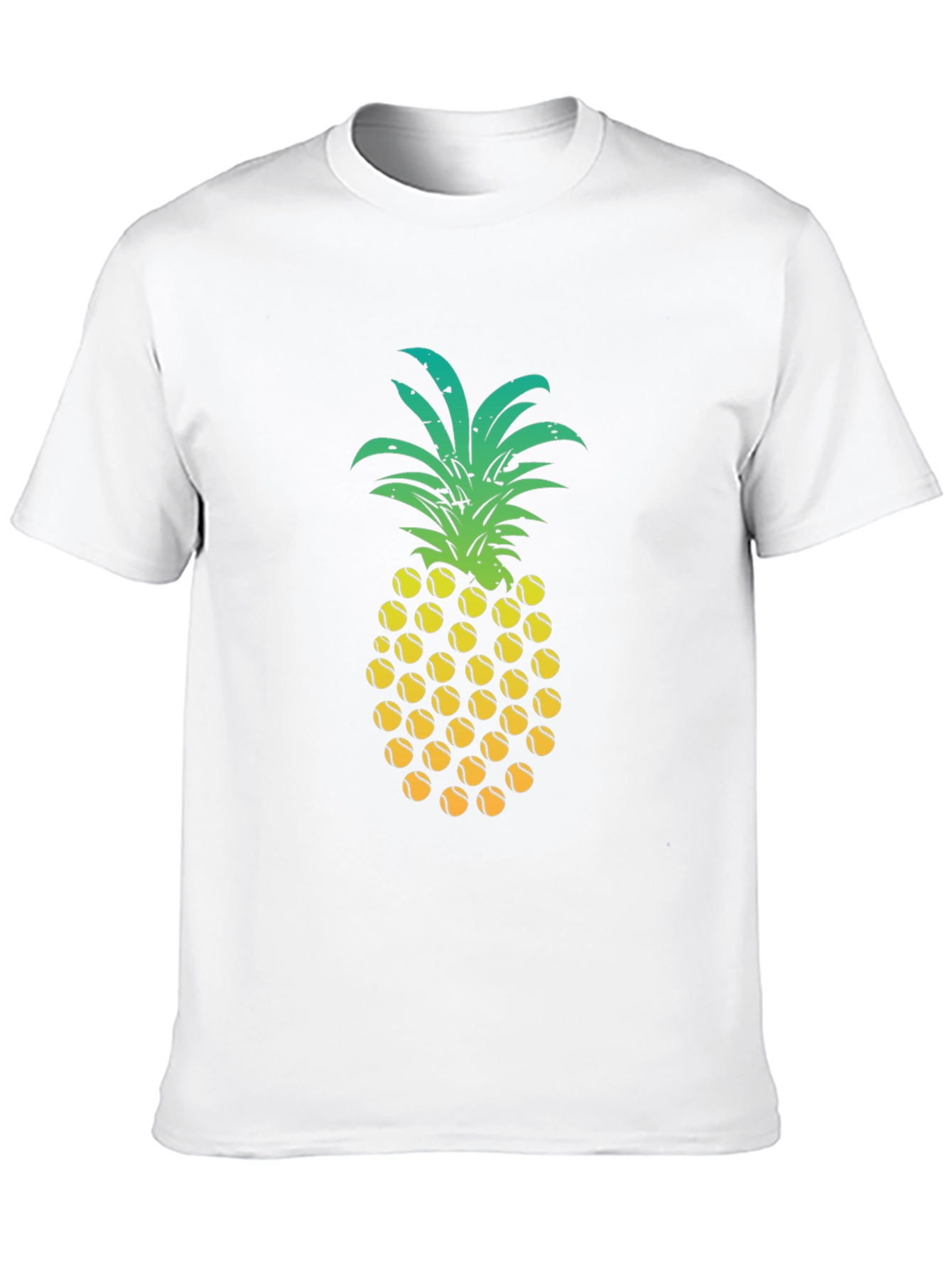 Pineapple Tennis Ball Graphic Tee - Fun Summer Shirt