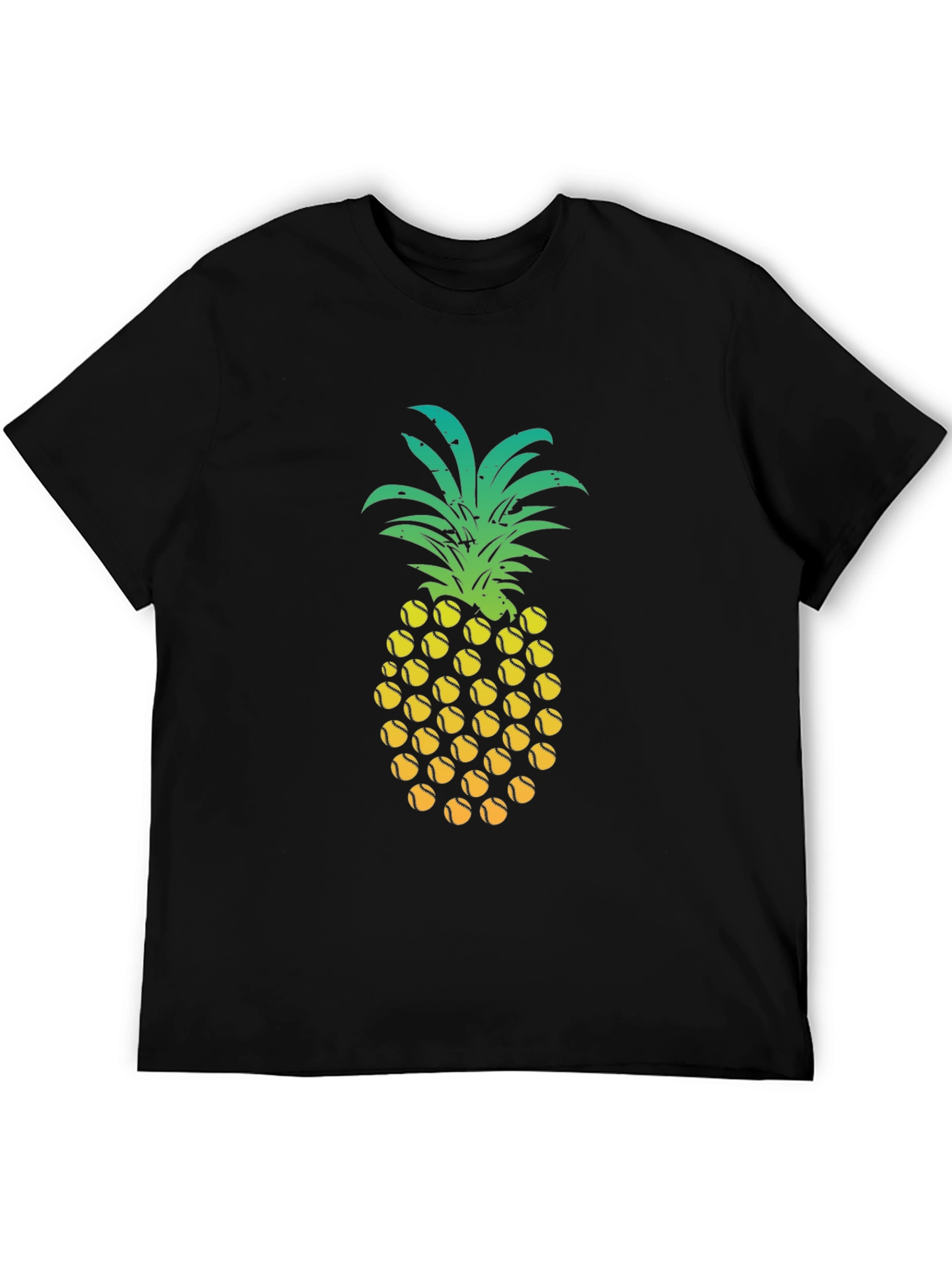 Pineapple Tennis Ball Graphic Tee - Fun Summer Shirt