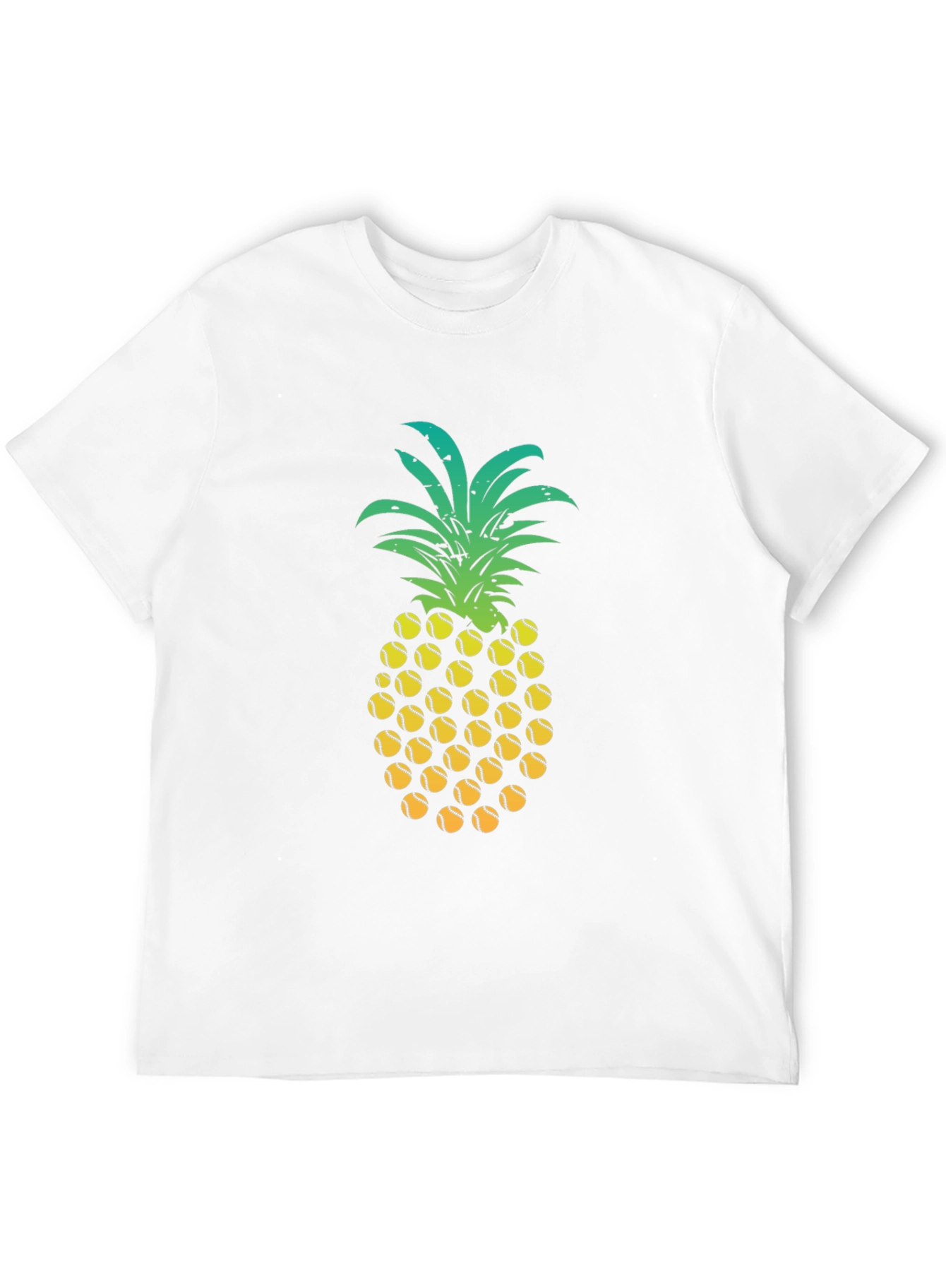 Pineapple Tennis Ball Graphic Tee - Fun Summer Shirt