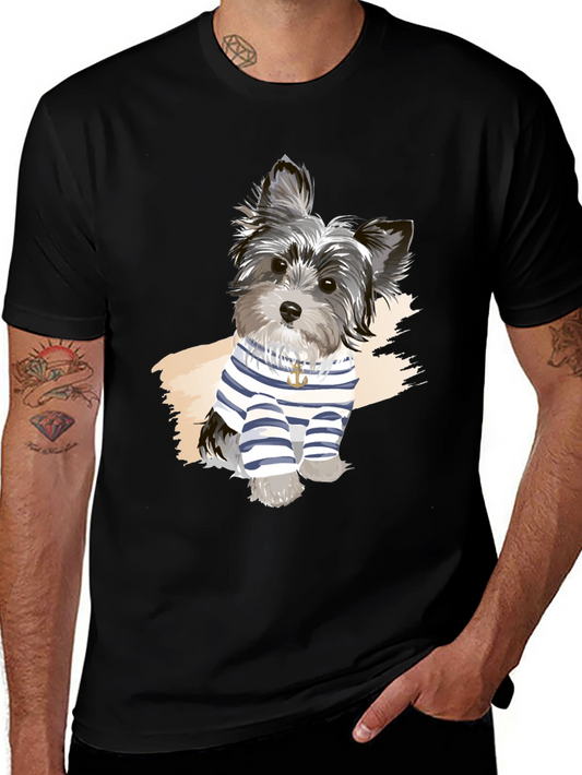 Dog Graphic Tee - Black Short Sleeve T-Shirt