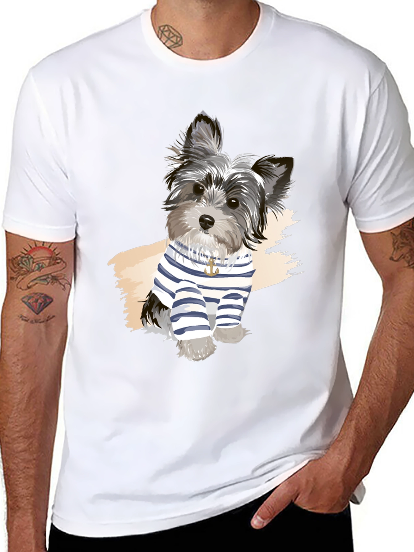 Dog Graphic Tee - Black Short Sleeve T-Shirt