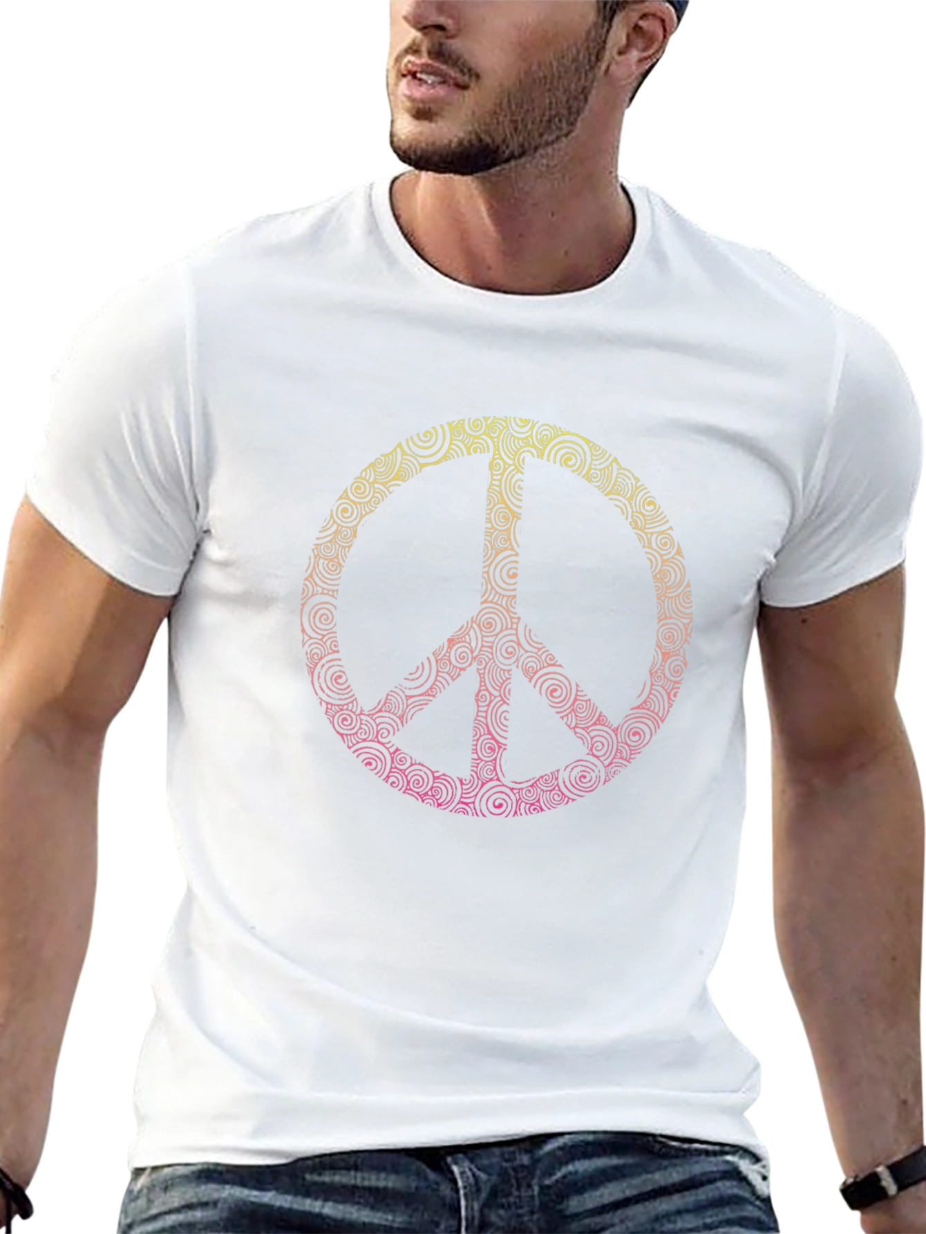 Retro Peace Sign Graphic Tee - Stylish Comfort