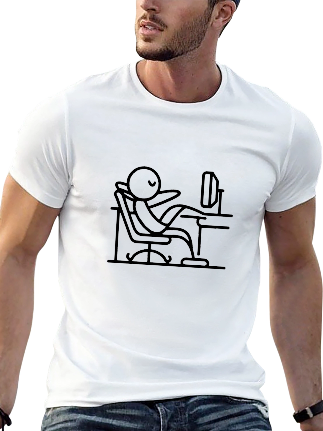 Relaxed Stick Figure Black Tee