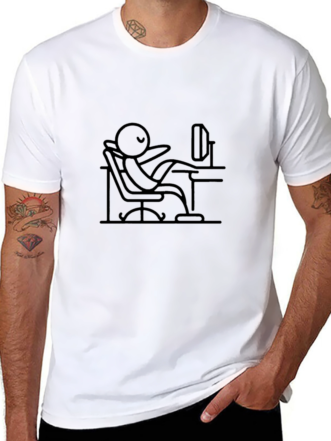 Relaxed Stick Figure Black Tee