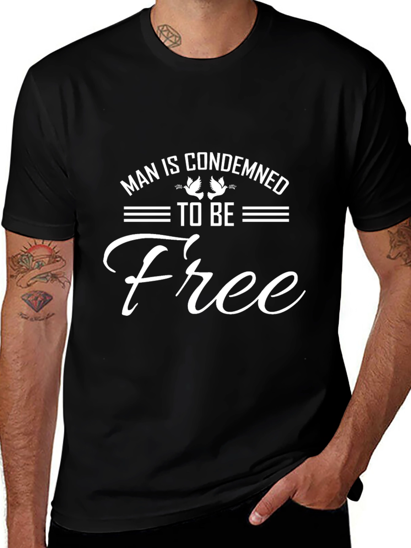 Man is Condemned to Be Free Graphic Tee