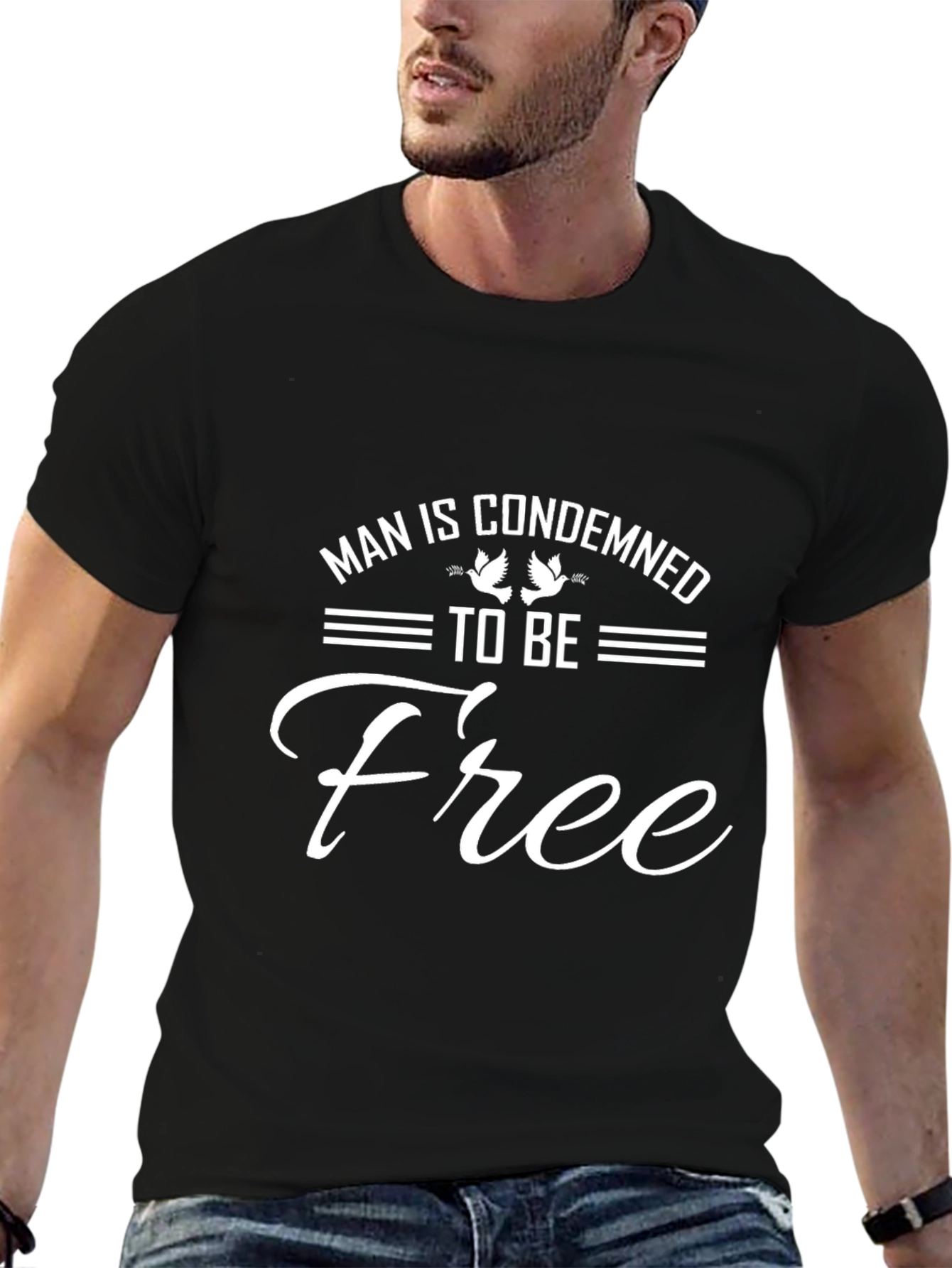 Man is Condemned to Be Free Graphic Tee