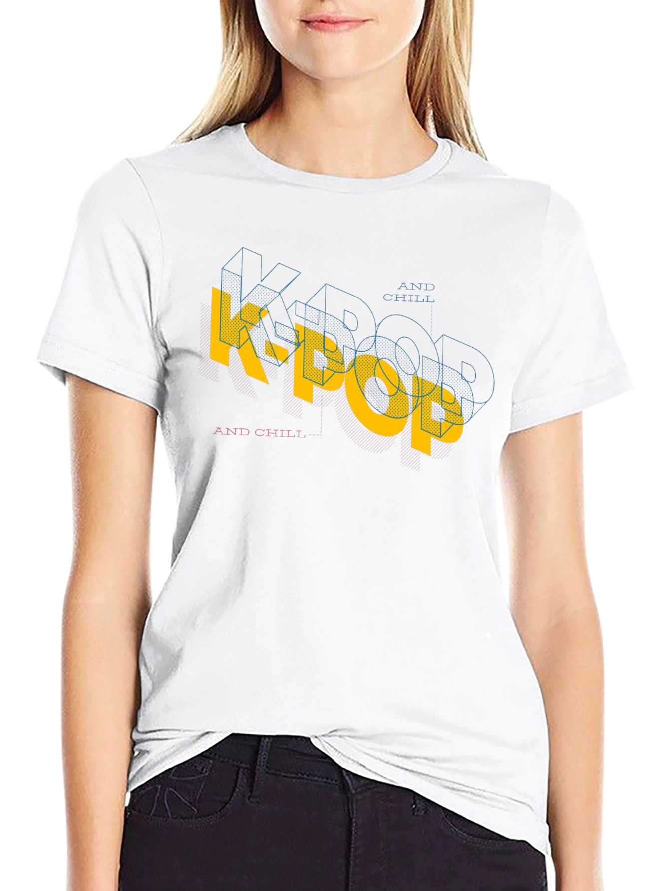 K-Pop and Chill Black Graphic Tee