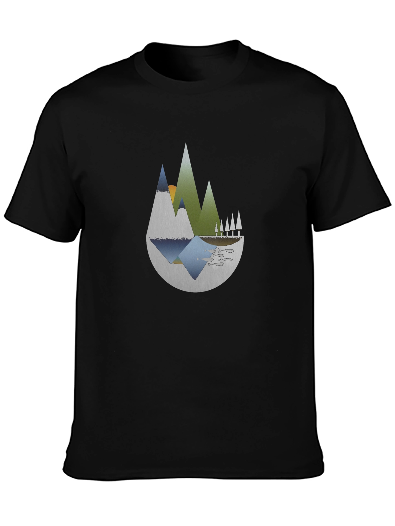 Mountain Graphic Black T-Shirt - Nature Inspired Tee