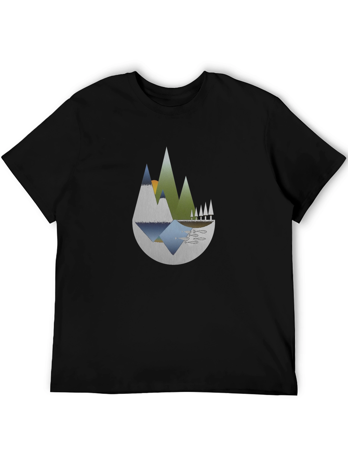 Mountain Graphic Black T-Shirt - Nature Inspired Tee