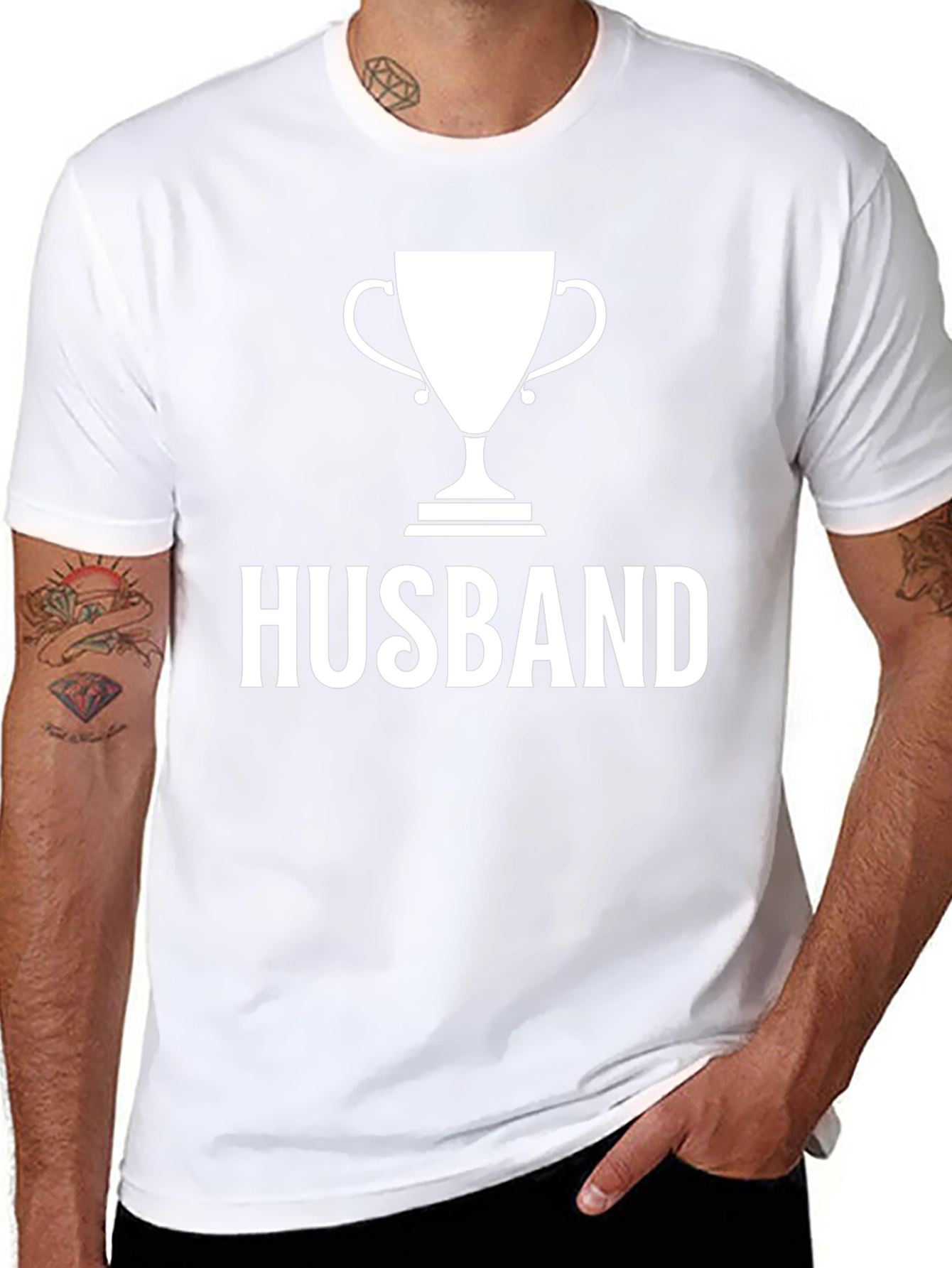 Husband Trophy Graphic T-Shirt - Black