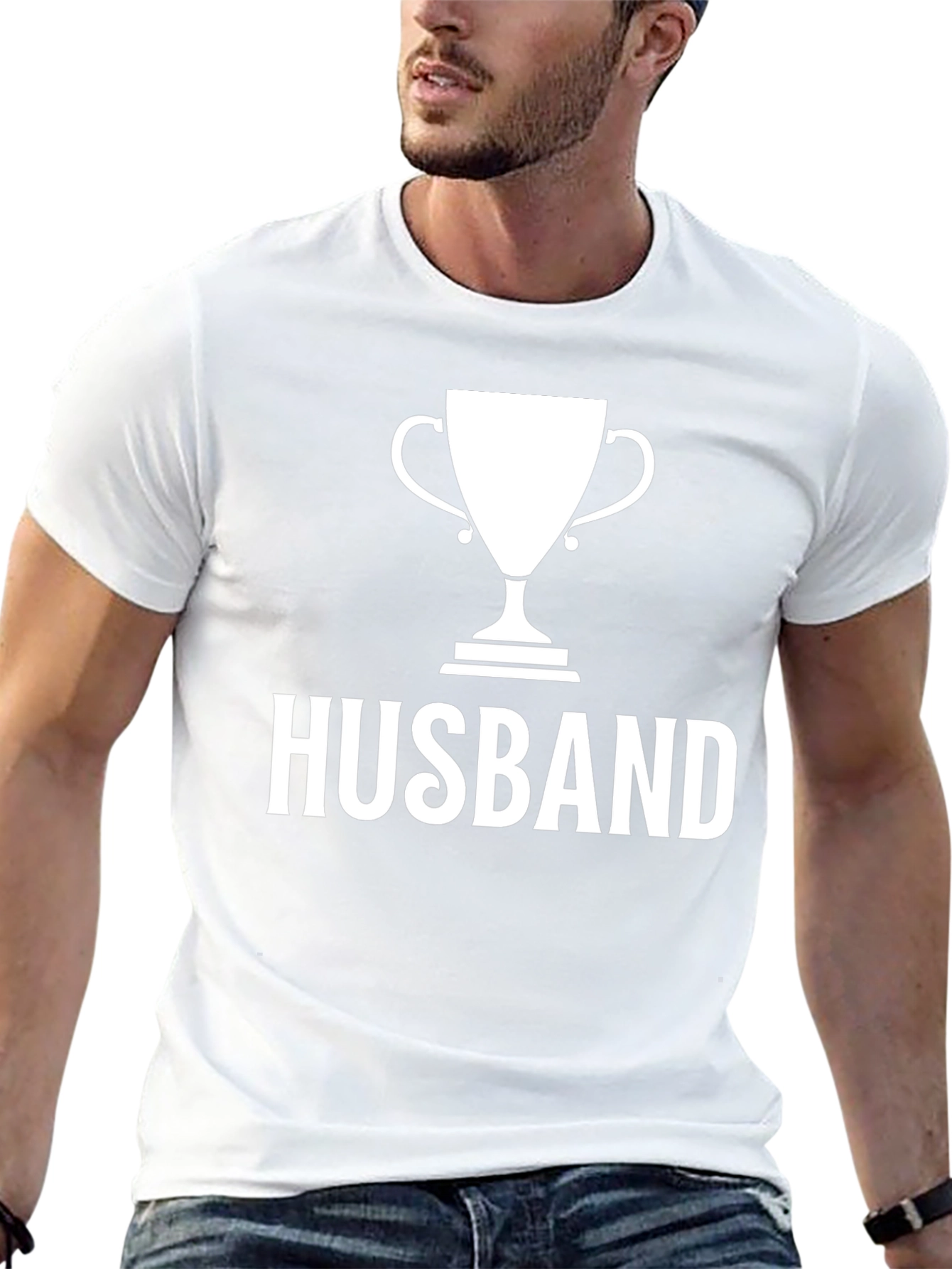 Husband Trophy Graphic T-Shirt - Black