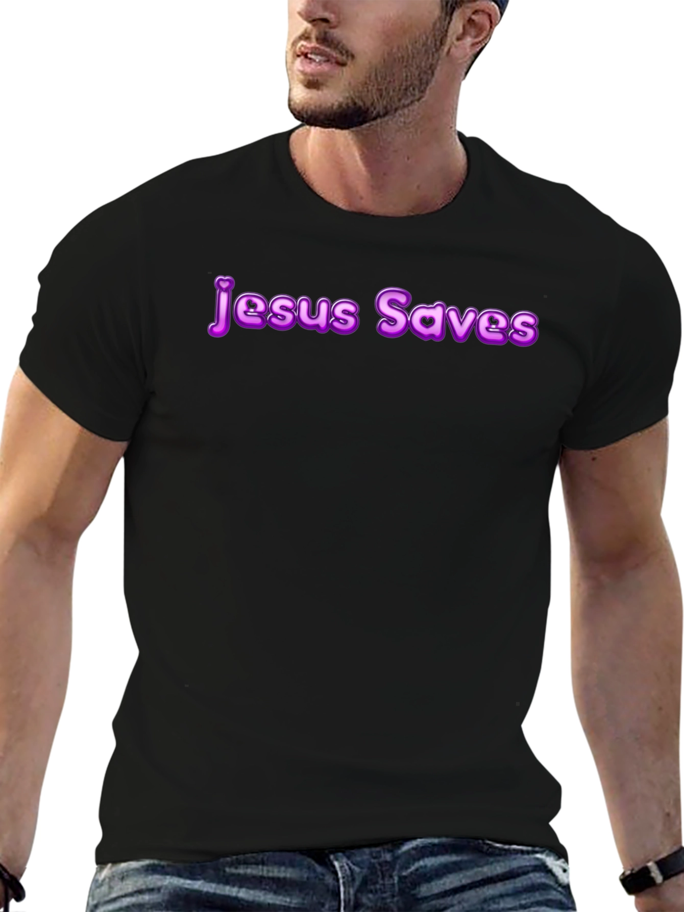 Jesus Saves Black T-Shirt