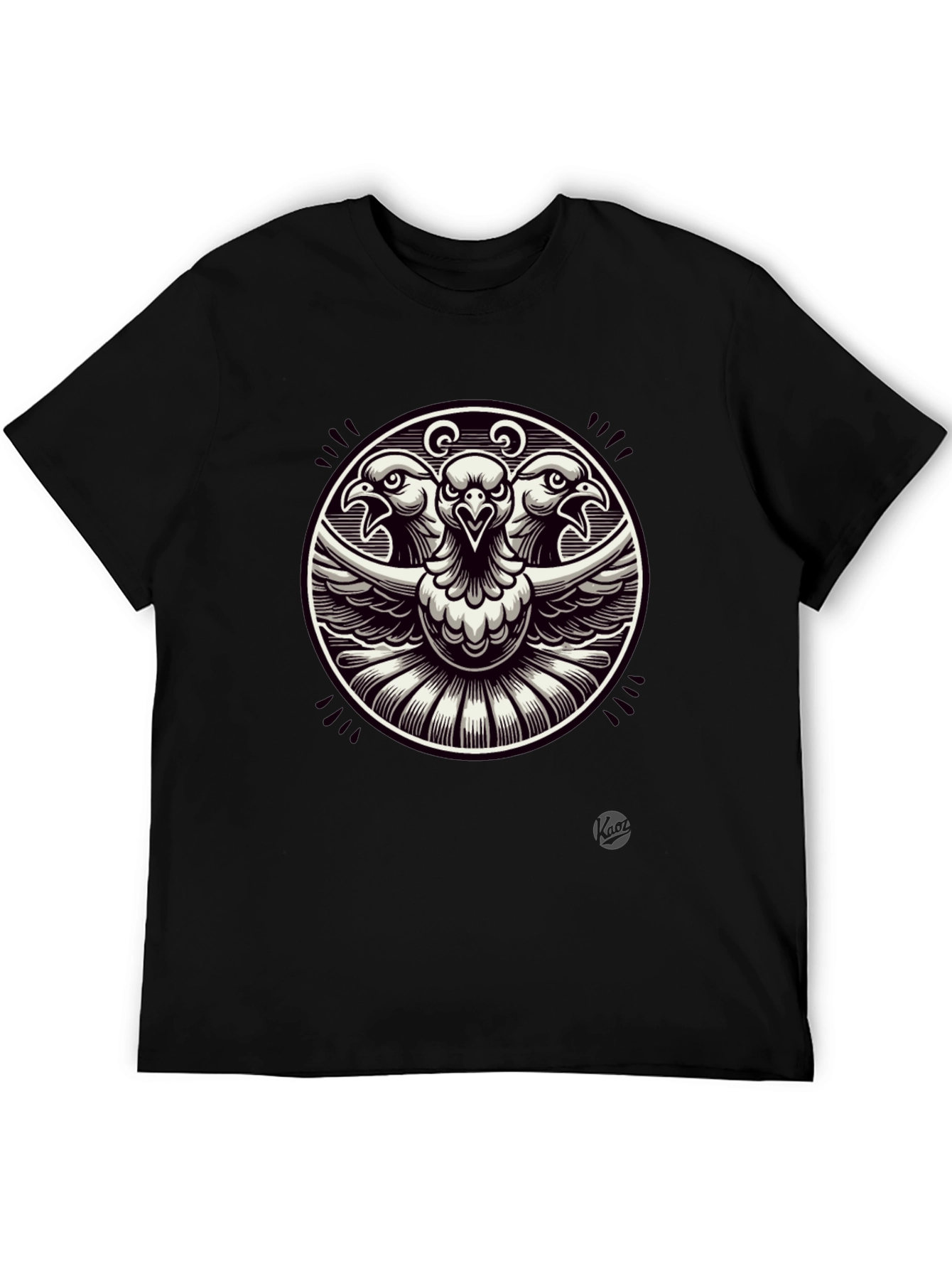 Three-Headed Eagle Graphic Tee - Black