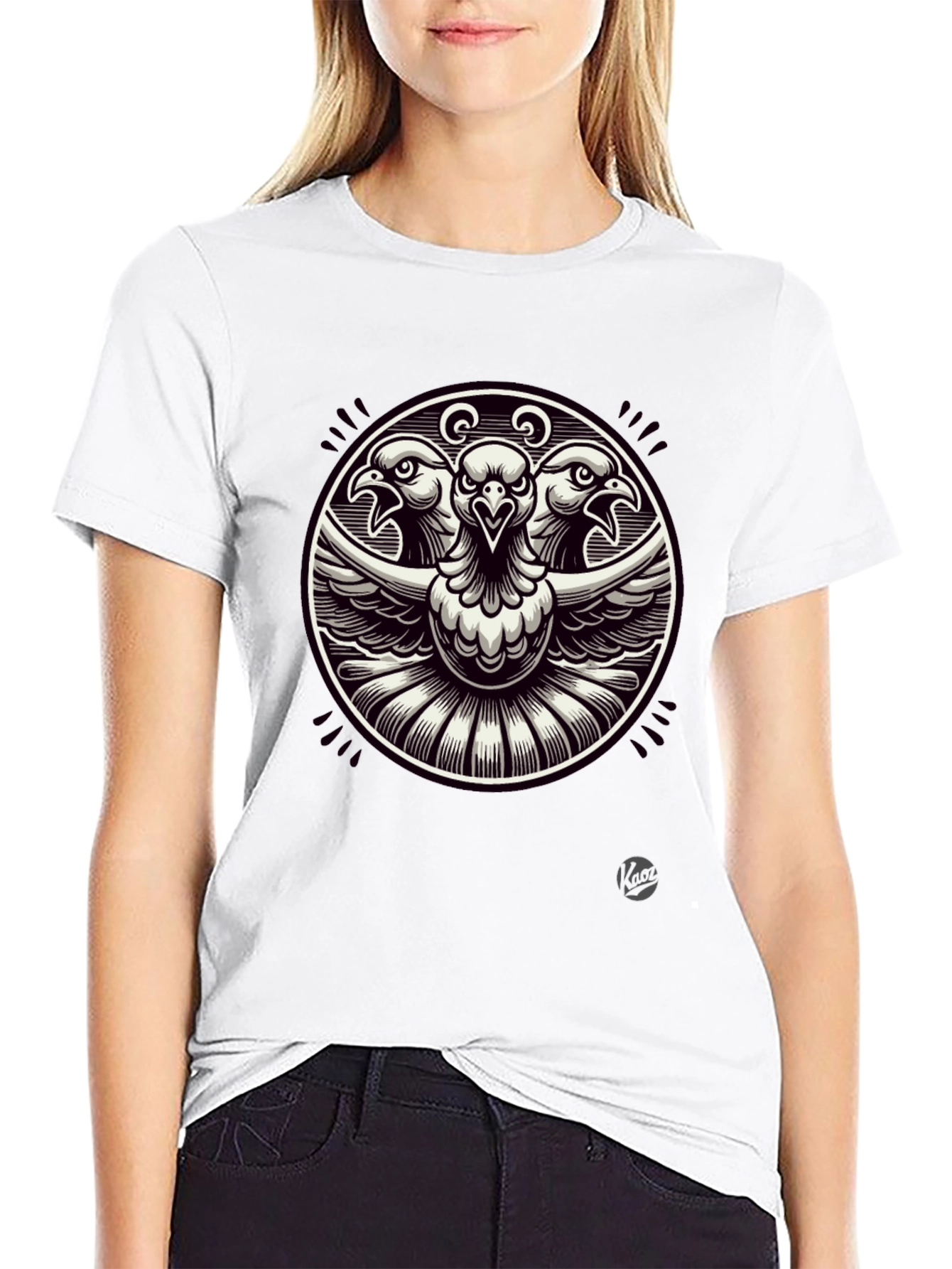 Three-Headed Eagle Graphic Tee - Black