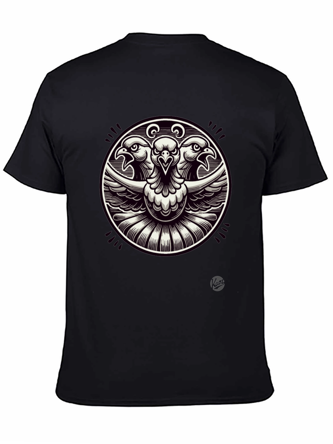 Three-Headed Eagle Graphic Tee - Black