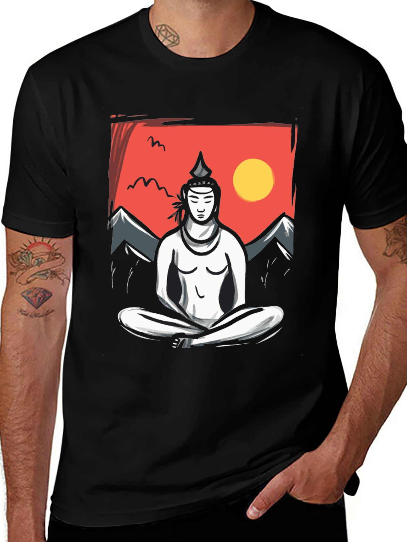 Meditative Zen Buddha Graphic T-Shirt