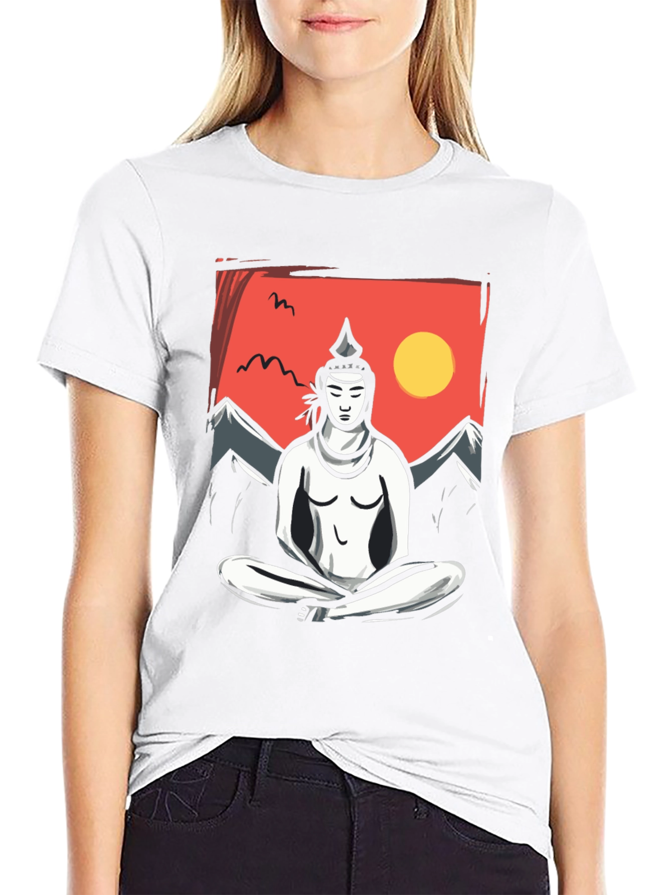 Meditative Zen Buddha Graphic T-Shirt