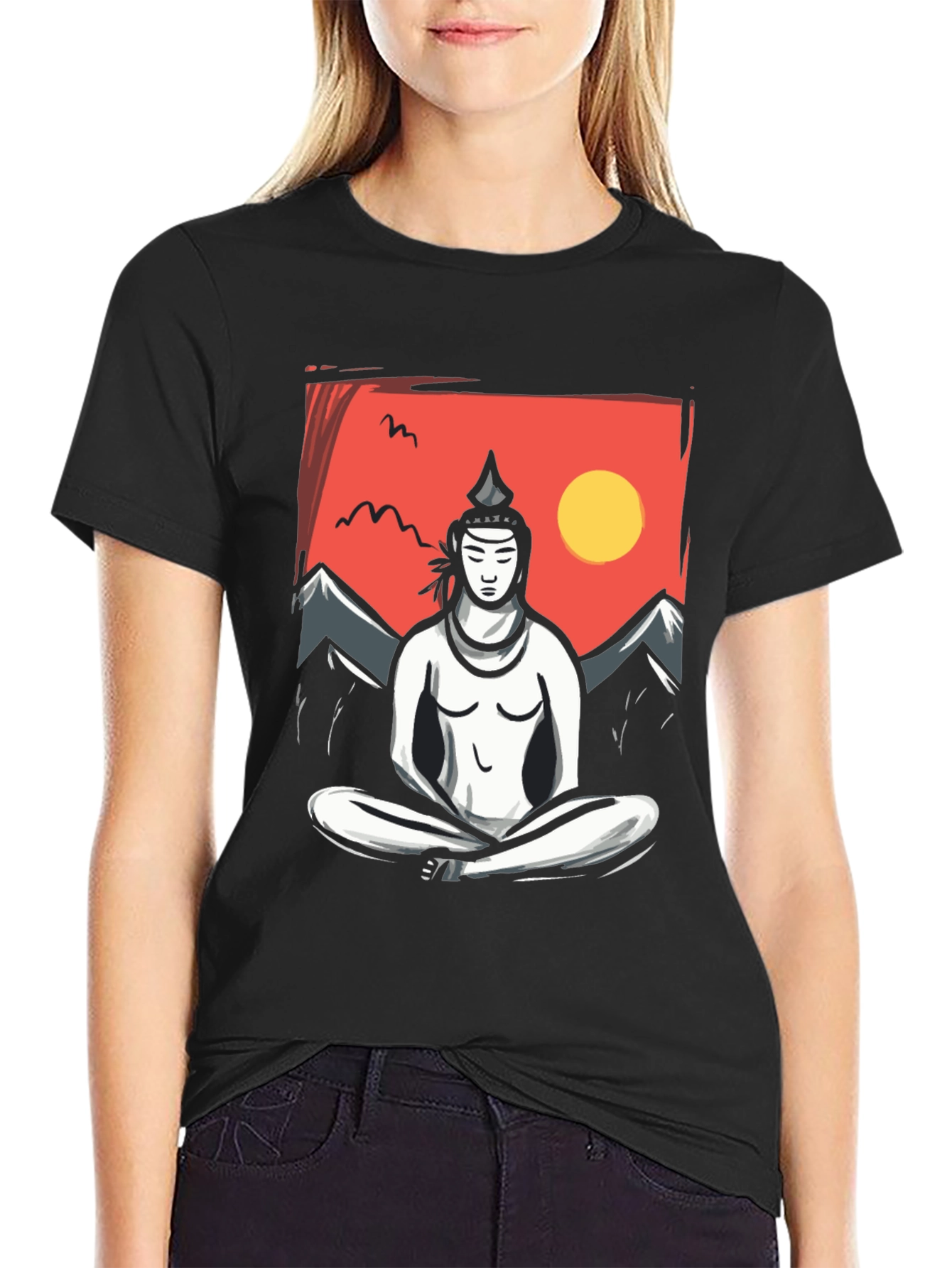 Meditative Zen Buddha Graphic T-Shirt