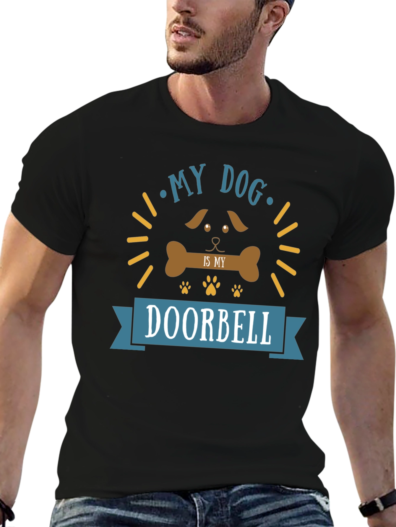 My Dog is My Doorbell Funny Graphic T-Shirt